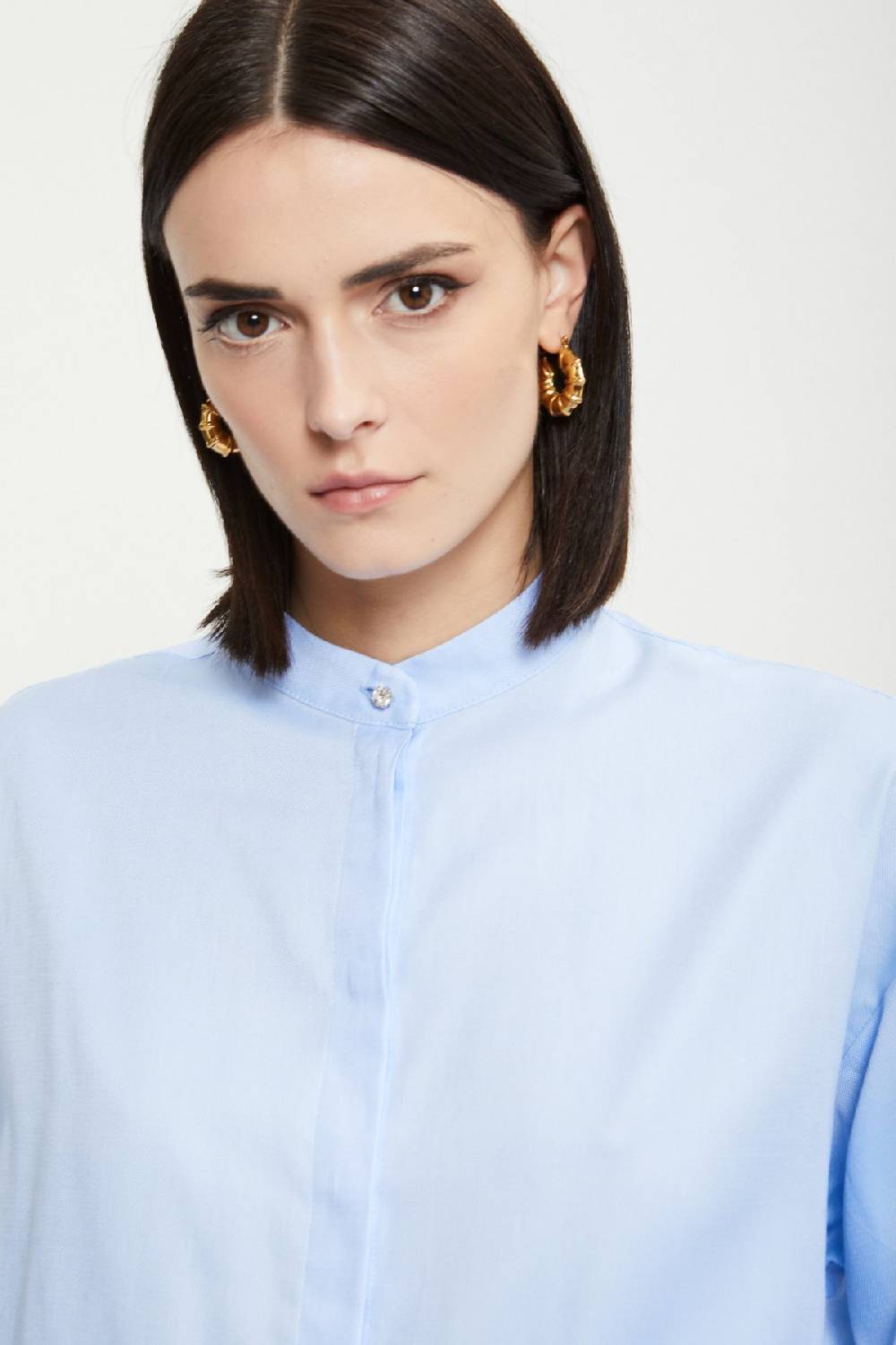 ottod'Ame Cotton shirt with mandarin collar Acquista Ora