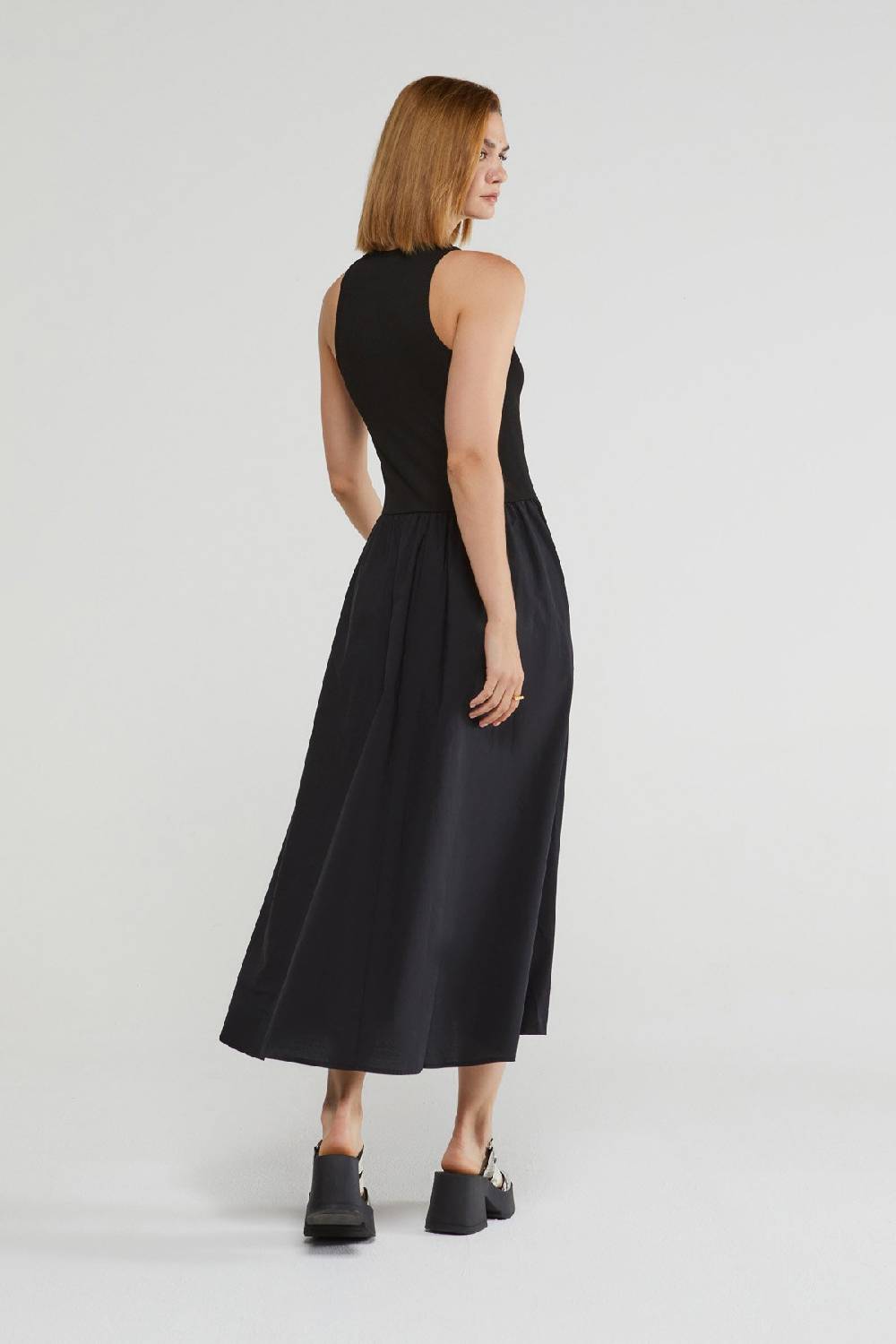 ottod'Ame Poplin midi dress with poodle skirt Sottocosto