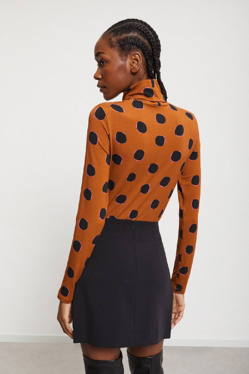 ottod'Ame Printed viscose turtleneck t-shirt Saldi
