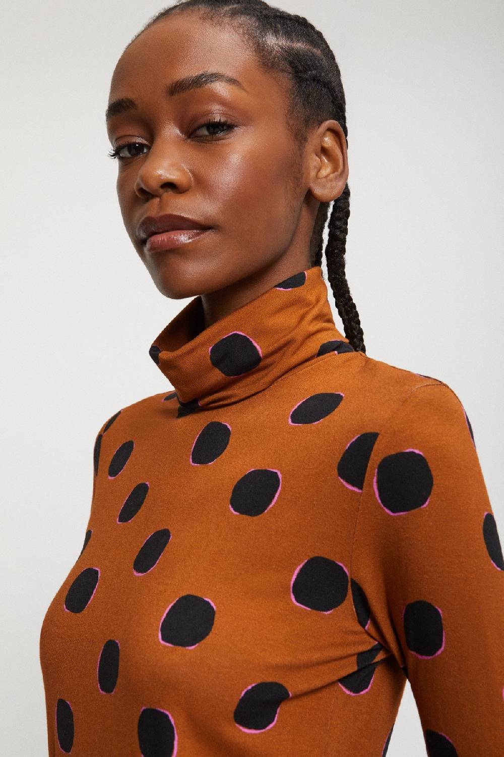 ottod'Ame Printed viscose turtleneck t-shirt Saldi
