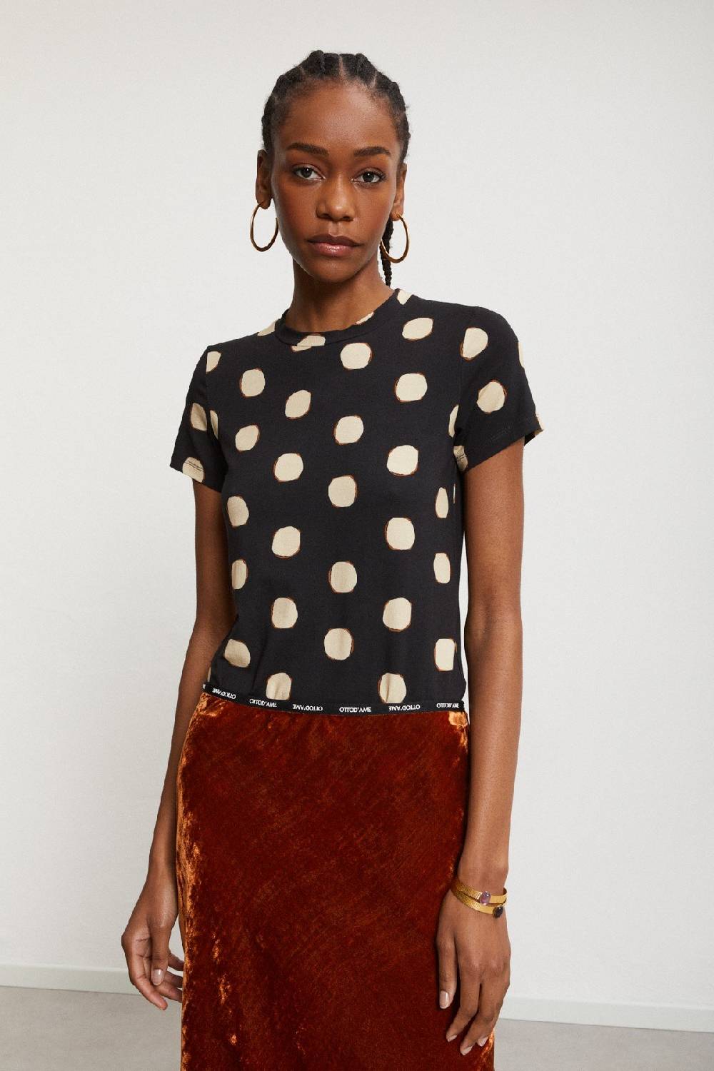 ottod'Ame Printed viscose T-shirt with short sleeves Offerte