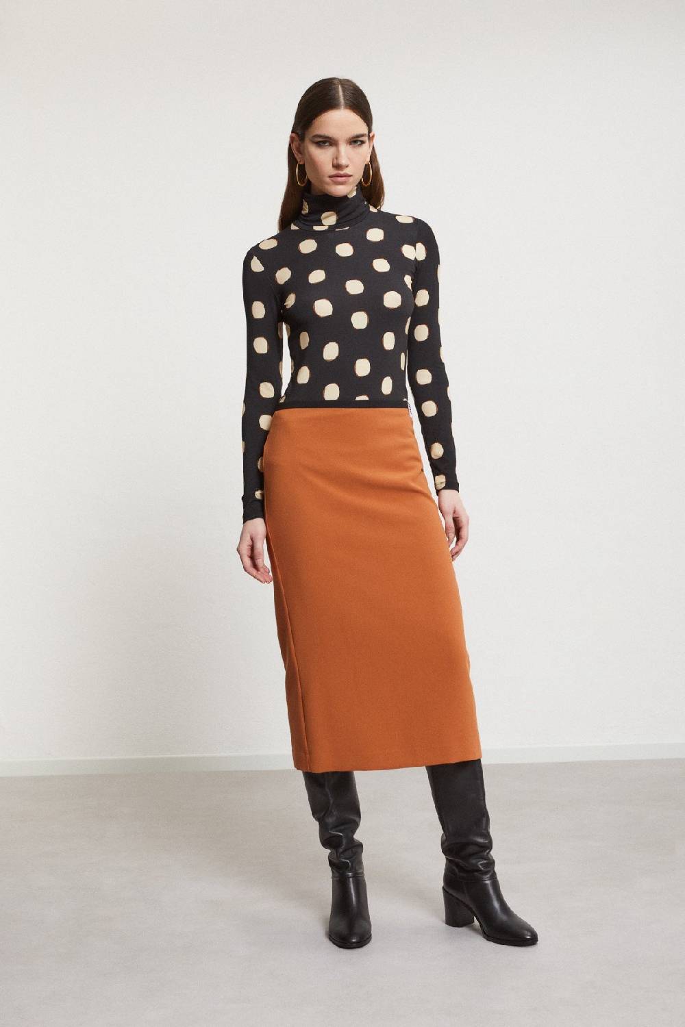ottod'Ame Printed viscose turtleneck t-shirt Moda