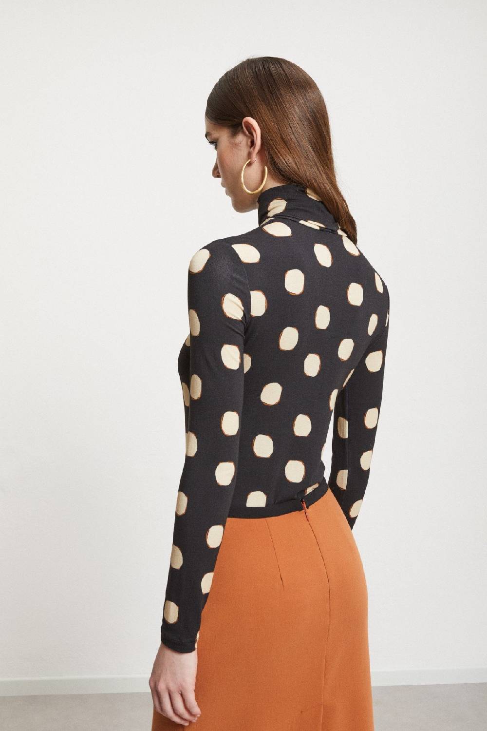 ottod'Ame Printed viscose turtleneck t-shirt Moda