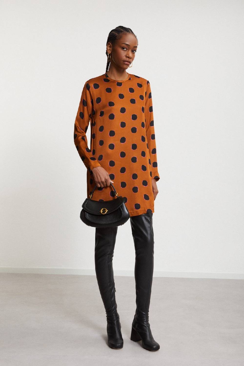 ottod'Ame Viscose short dress with long sleeves Negozio online di fabbrica
