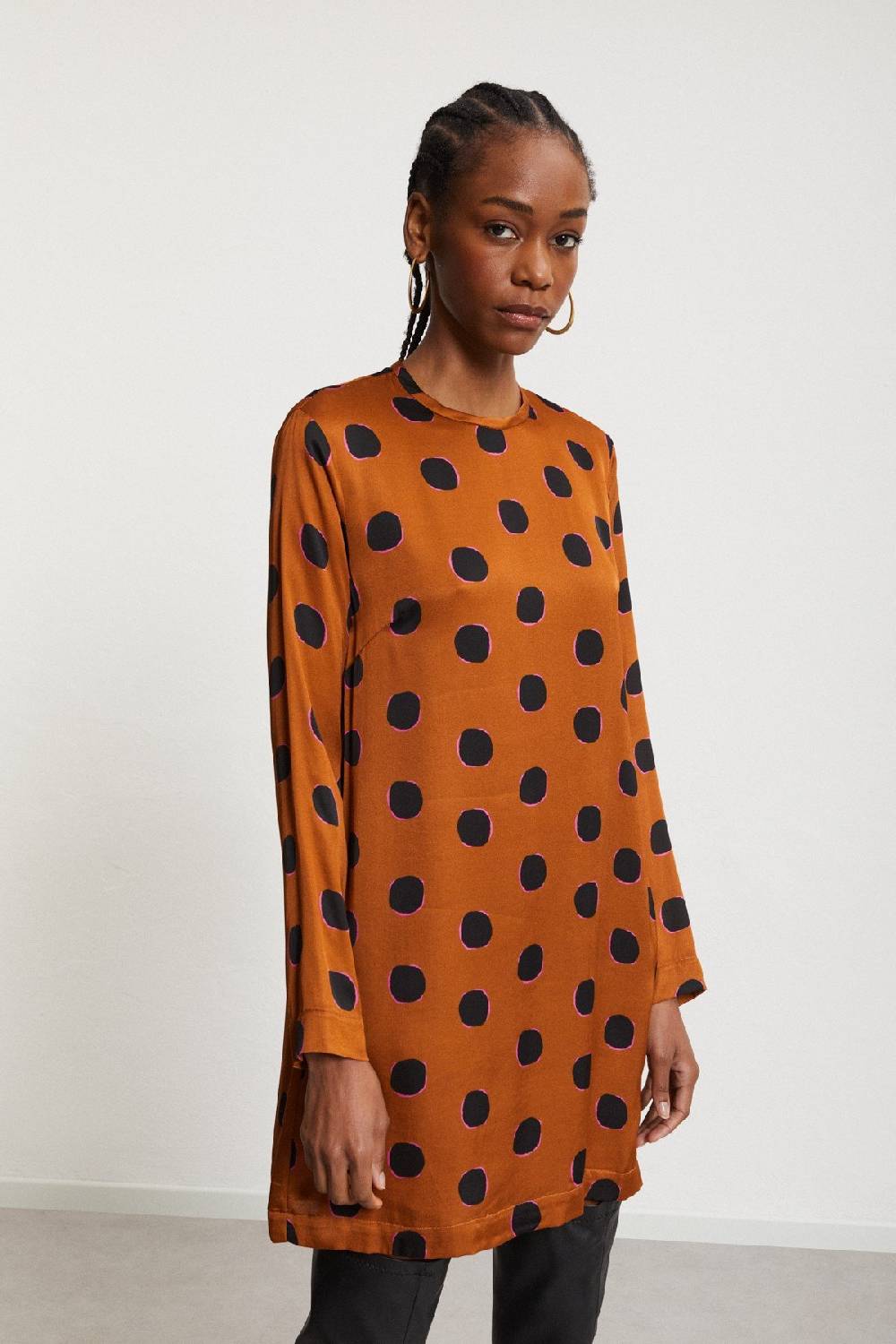 ottod'Ame Viscose short dress with long sleeves Negozio online di fabbrica