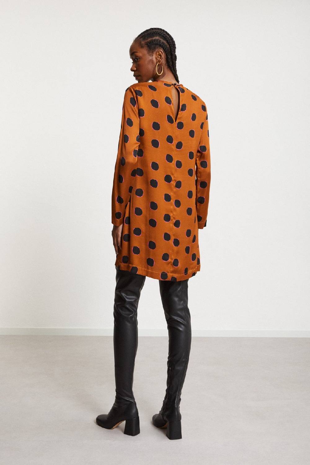 ottod'Ame Viscose short dress with long sleeves Negozio online di fabbrica