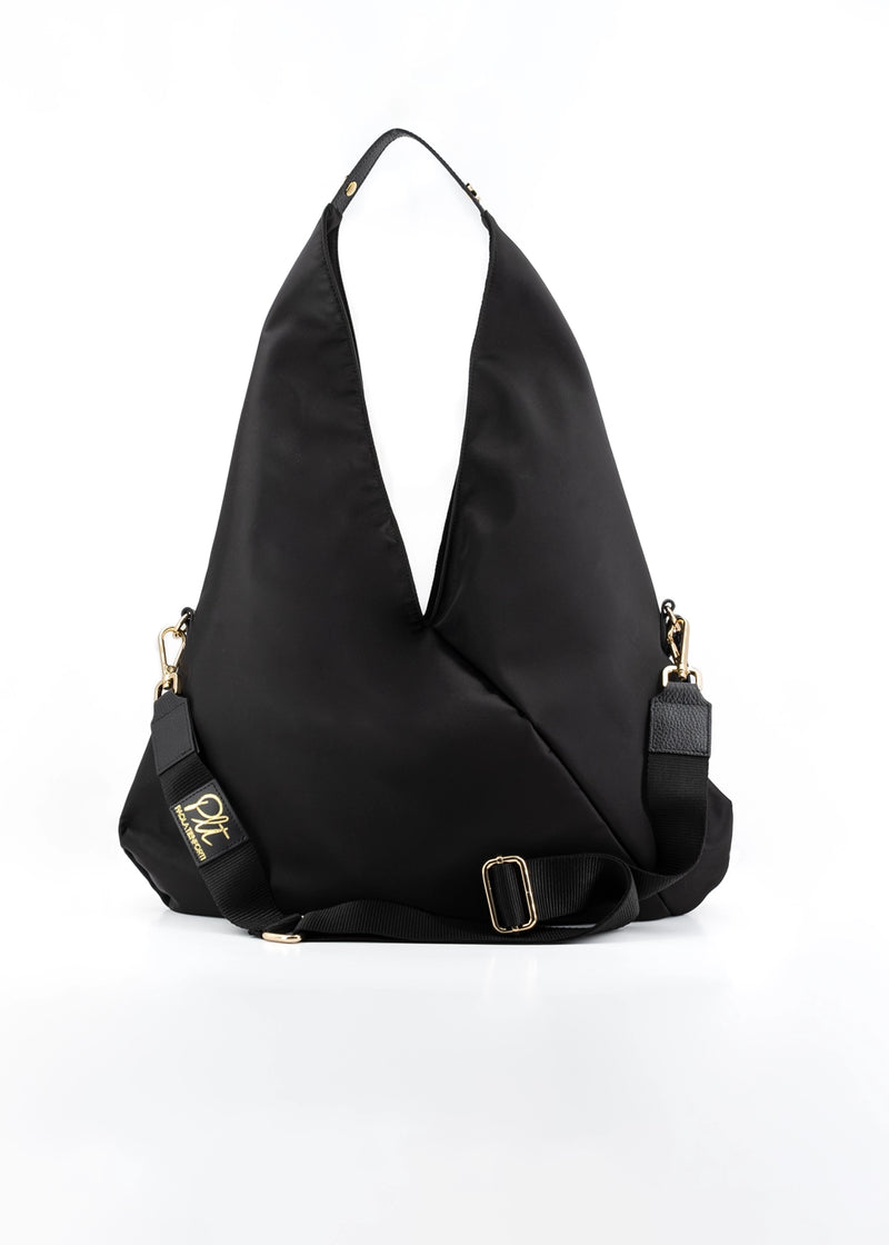 Paola T. Sacca hobo in nylon con dettagli oro Vendita Economica