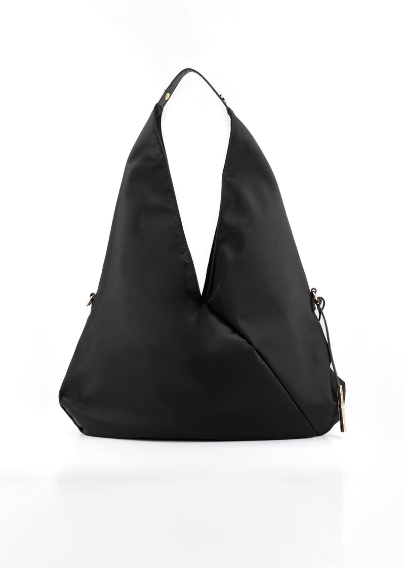 Paola T. Sacca hobo in nylon con dettagli oro Vendita Economica