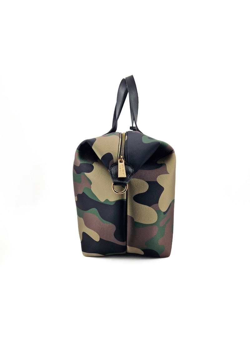 Paola T. Bauletto medium in neoprene camouflage con dettagli oro Saldi Di Fabbrica