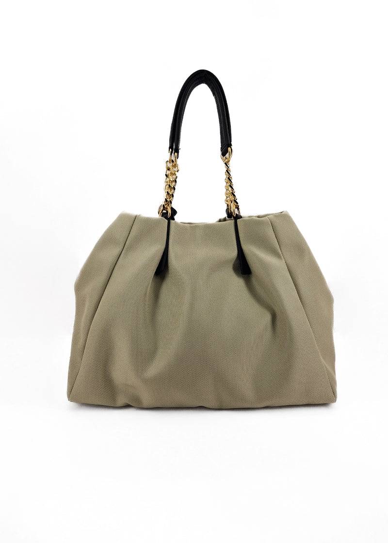 Paola T. Shopper in cordura con dettagli oro 2025