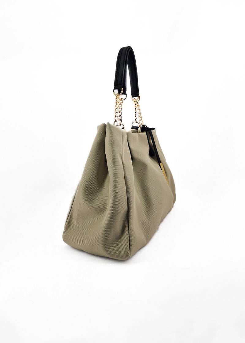 Paola T. Shopper in cordura con dettagli oro 2025