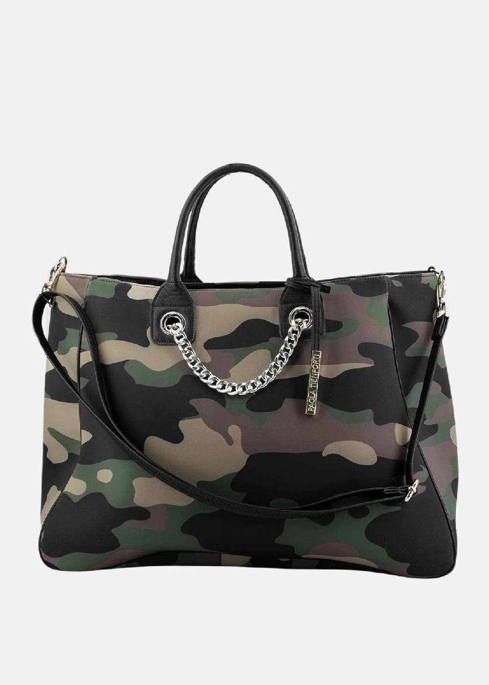 Paola T. Shopper in neoprene camouflage Italia
