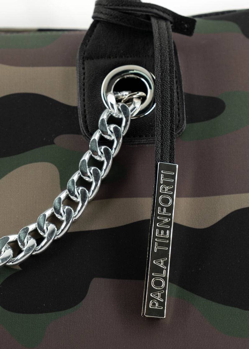 Paola T. Shopper in neoprene camouflage Italia