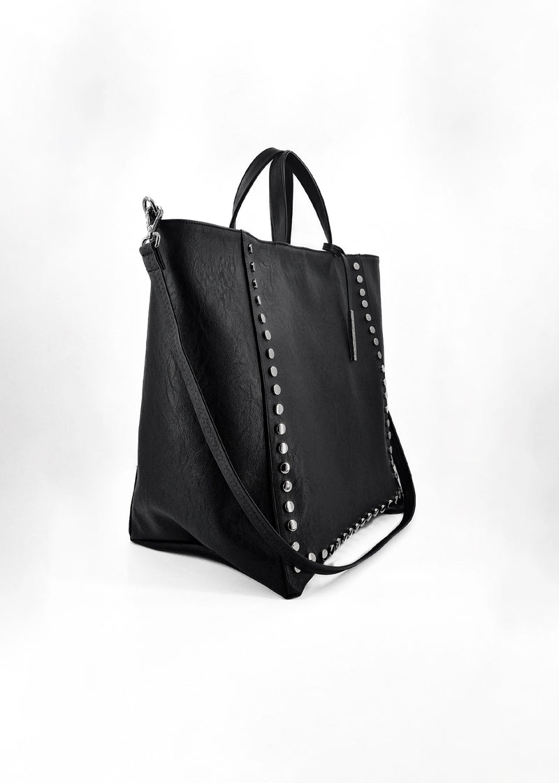 Paola T. Shopper con rivetti e pendente argento In Linea