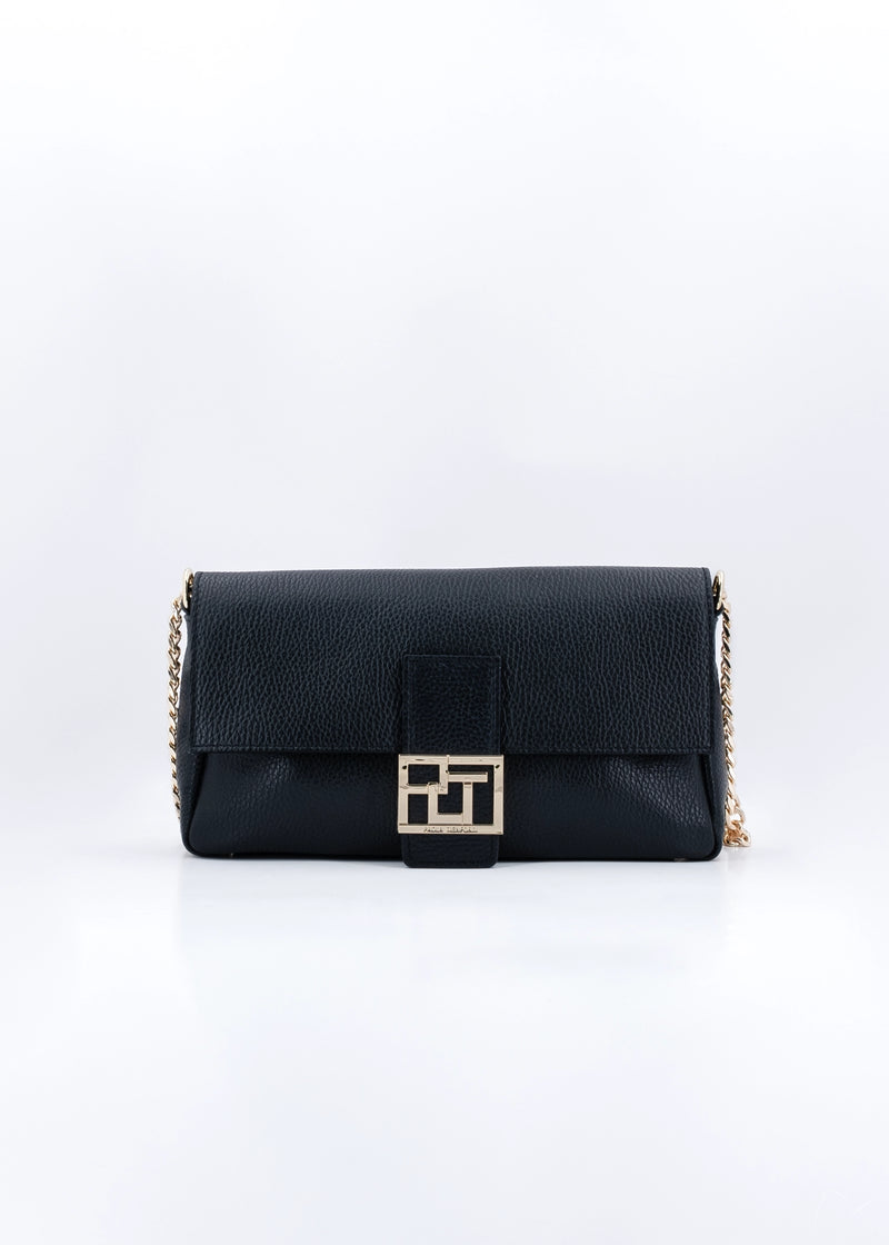 Paola T. Baguette medium in pelle morbida con dettagli oro Spedizione Gratuita