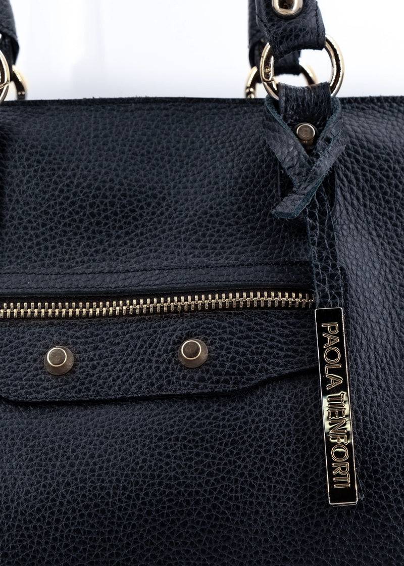 Paola T. Shopper in pelle morbida con dettagli oro Pezzi Unici