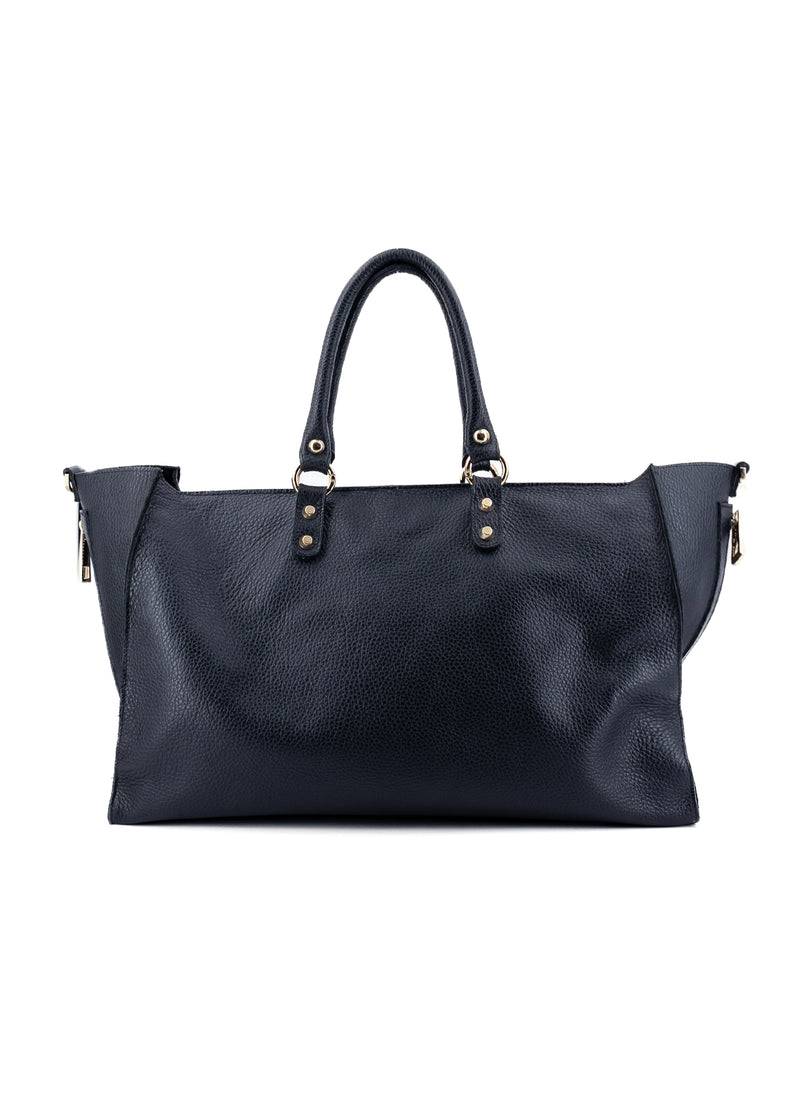 Paola T. Shopper in pelle morbida con dettagli oro Pezzi Unici