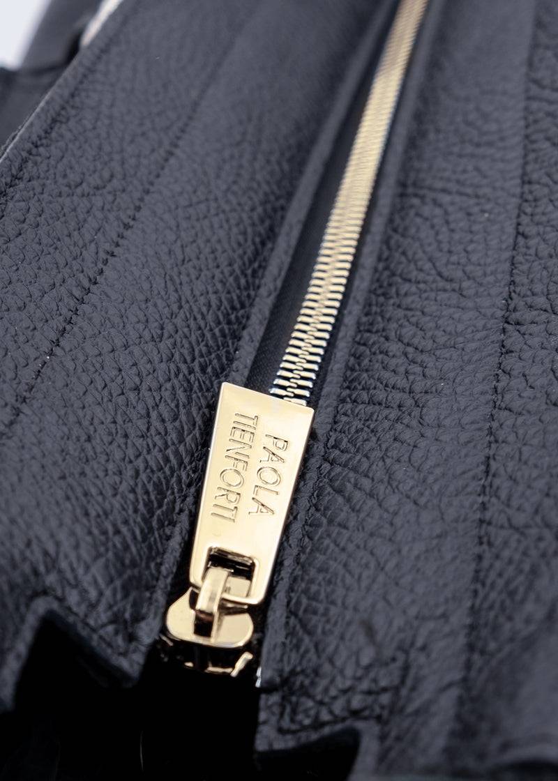 Paola T. Shopper in pelle morbida con dettagli oro Pezzi Unici