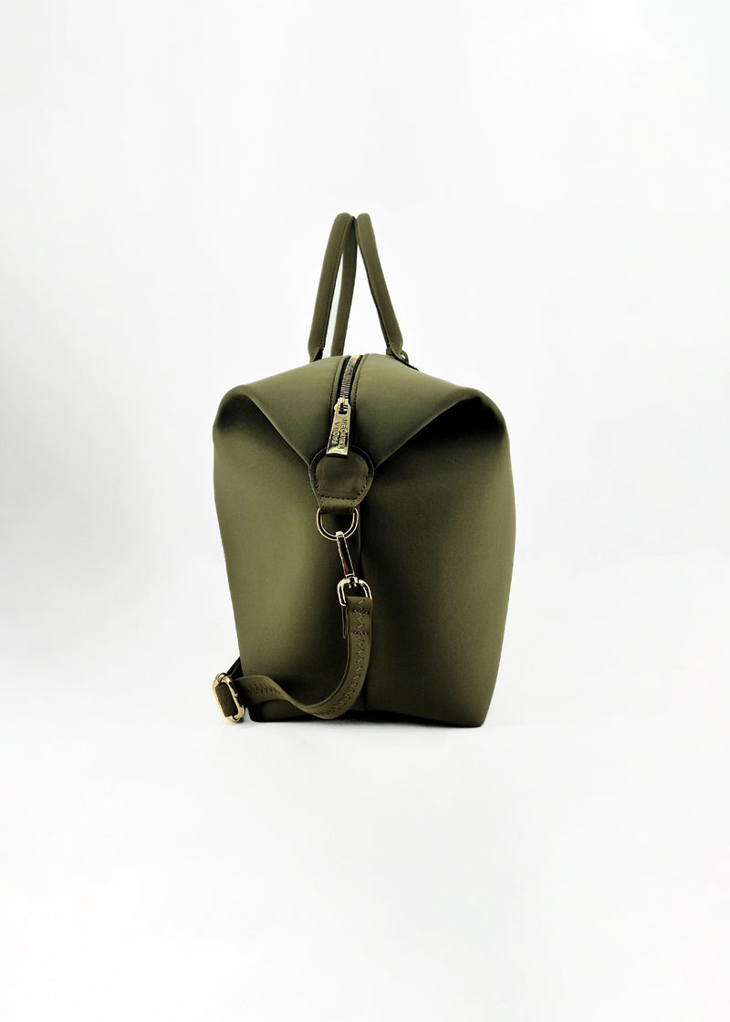 Paola T. Bauletto large in neoprene con dettagli oro Consegna Veloce
