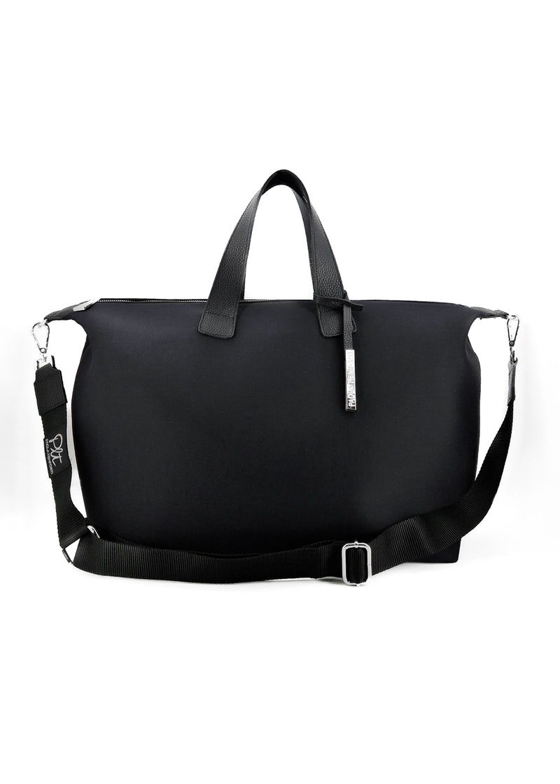 Paola T. Bauletto medium in neoprene con dettagli argento Sottocosto