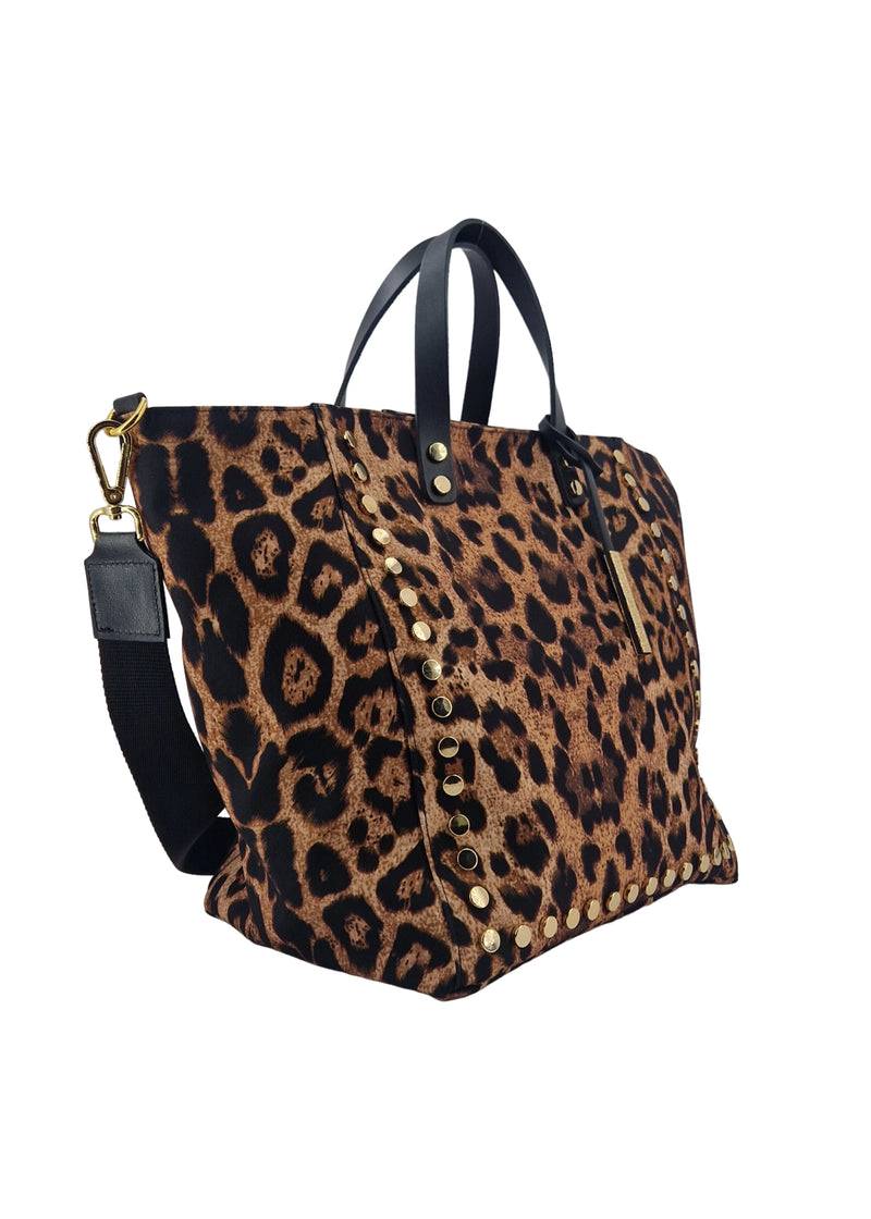 Paola T. Shopper medium con rivetti e pendente argento Convenienza