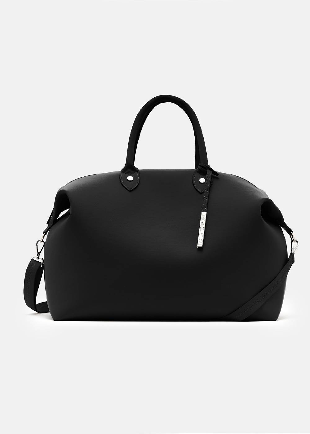 Paola T. Bauletto large in neoprene con dettagli argento