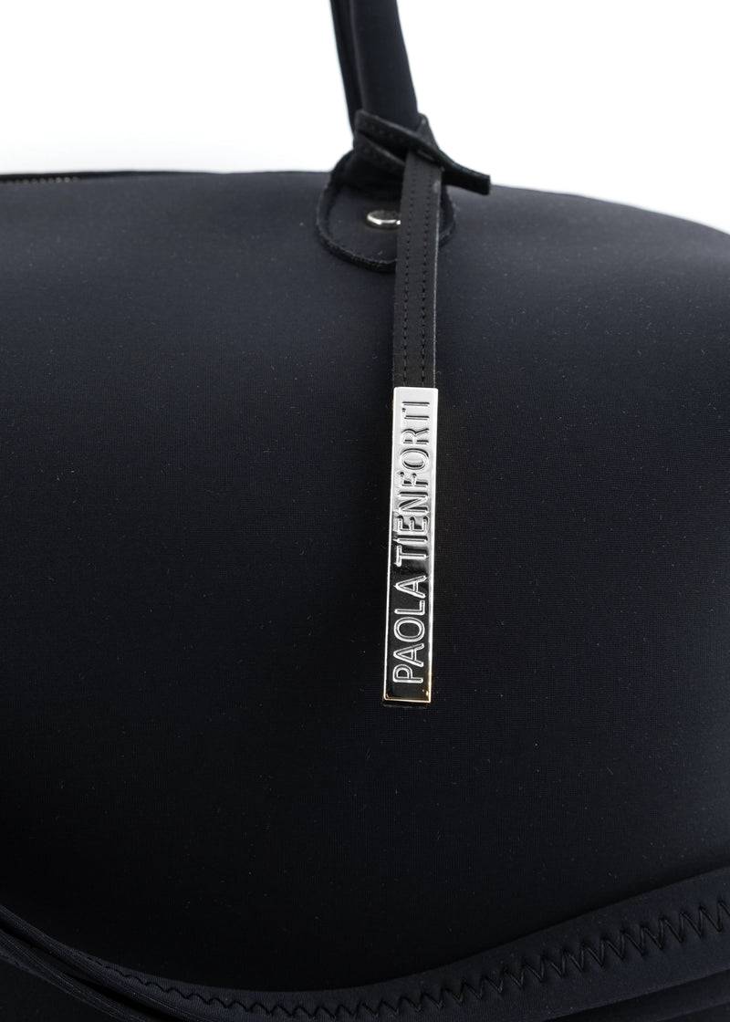 Paola T. Bauletto large in neoprene con dettagli argento Online