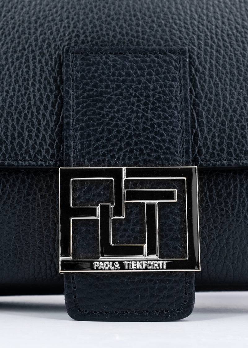 Paola T. Baguette medium in pelle morbida con dettagli argento Saldi