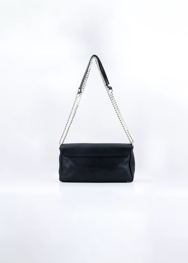 Paola T. Baguette medium in pelle morbida con dettagli argento Saldi