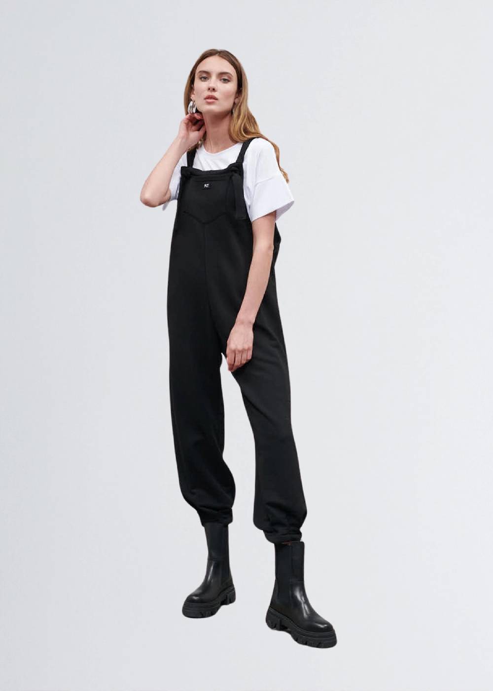 Paola T. Salopette in cotone stretch Nuovo