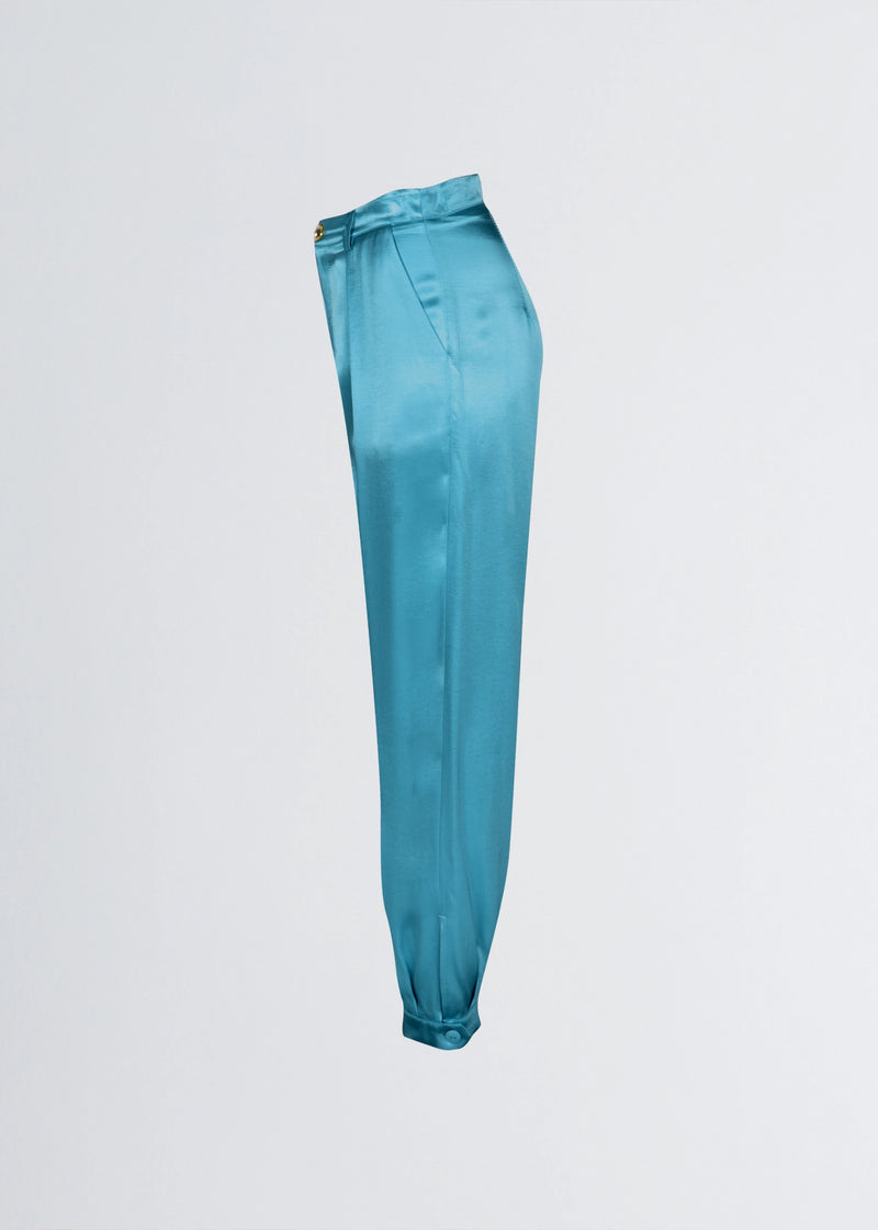 Paola T. Pantalone jogger in raso di viscosa In Vendita