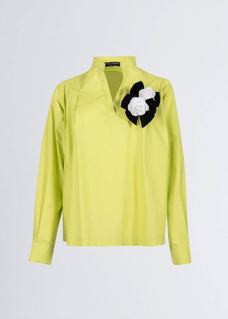 Paola T. Blusa in cotone stretch Fino Al -60%