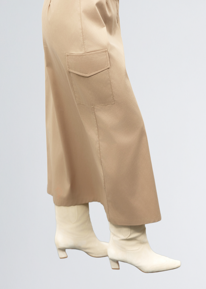 Paola T. Gonna in cotone stretch con tasconi Vendita Economica
