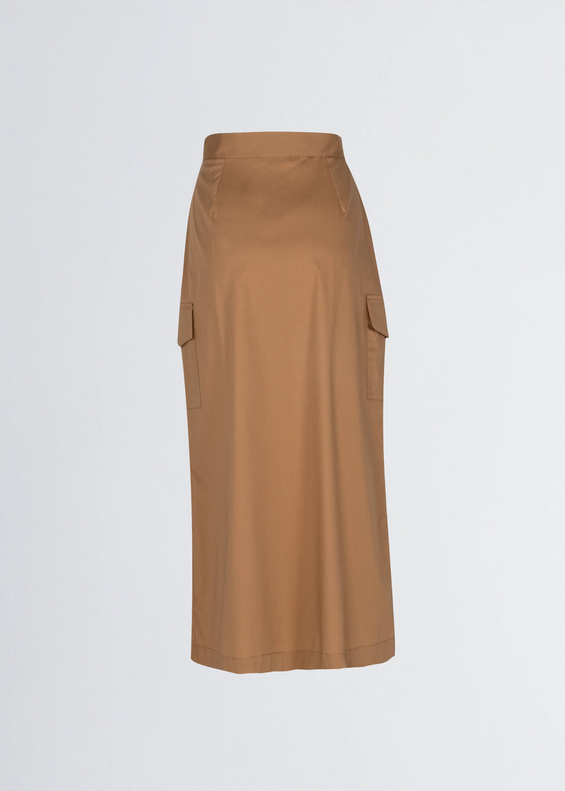 Paola T. Gonna in cotone stretch con tasconi Vendita Economica