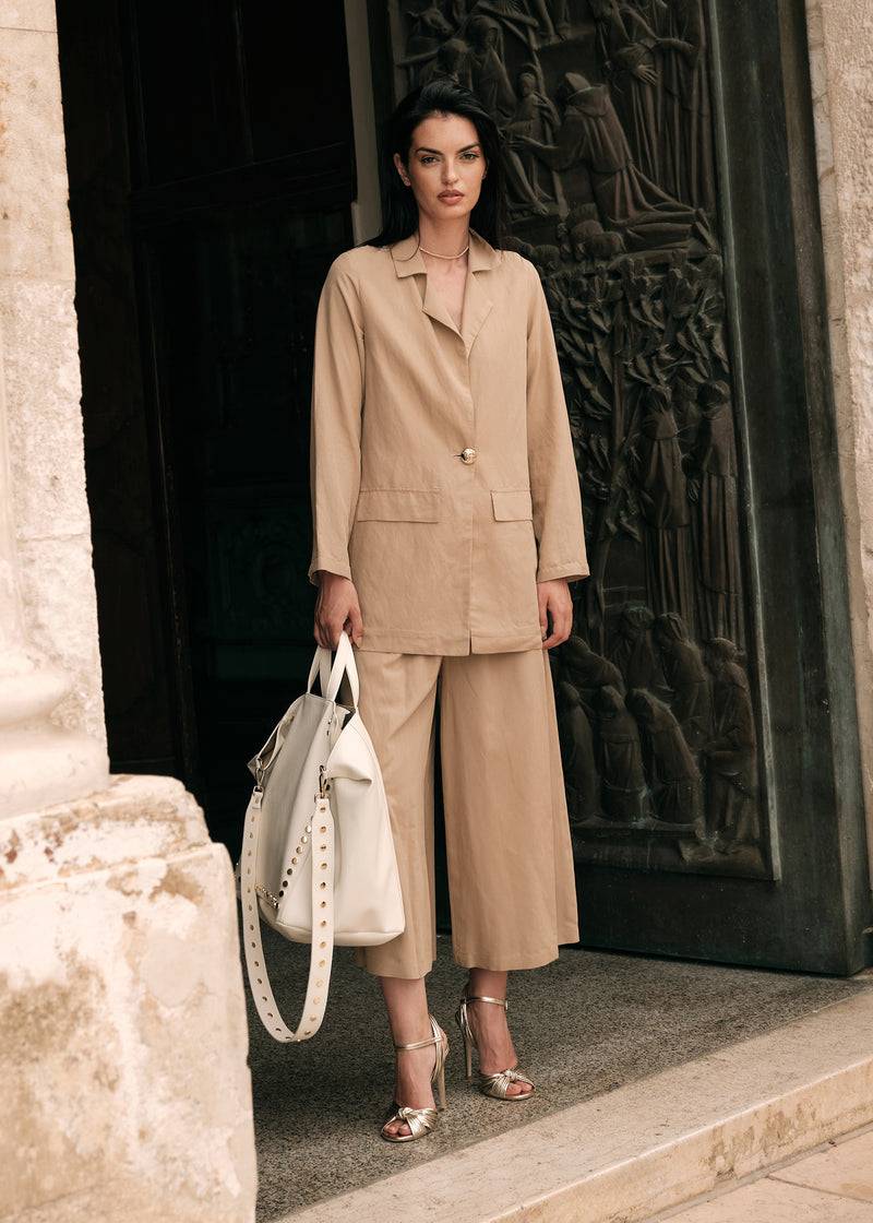 Paola T. Pantagonna in lino e viscosa Moda
