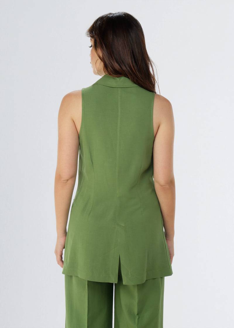 Paola T. Gilet in lino e viscosa Consegna Veloce
