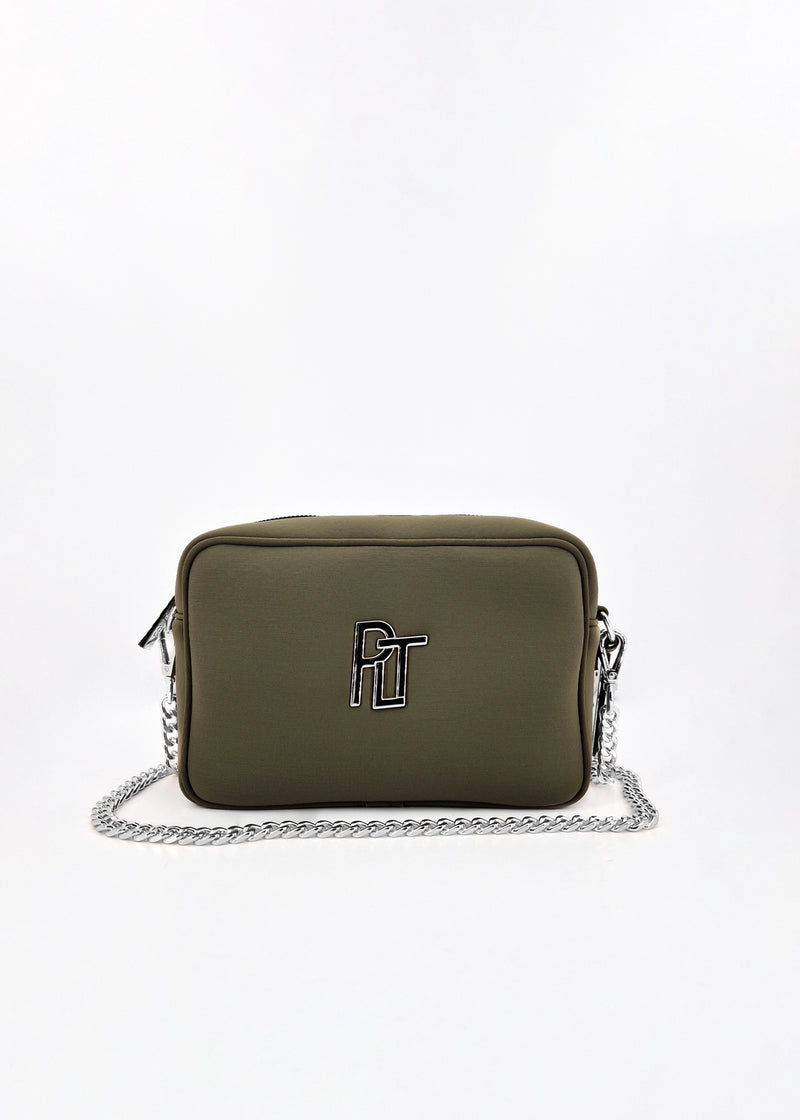 Paola T. Borsa a tracolla in neoprene con dettagli argento Affare Del Giorno