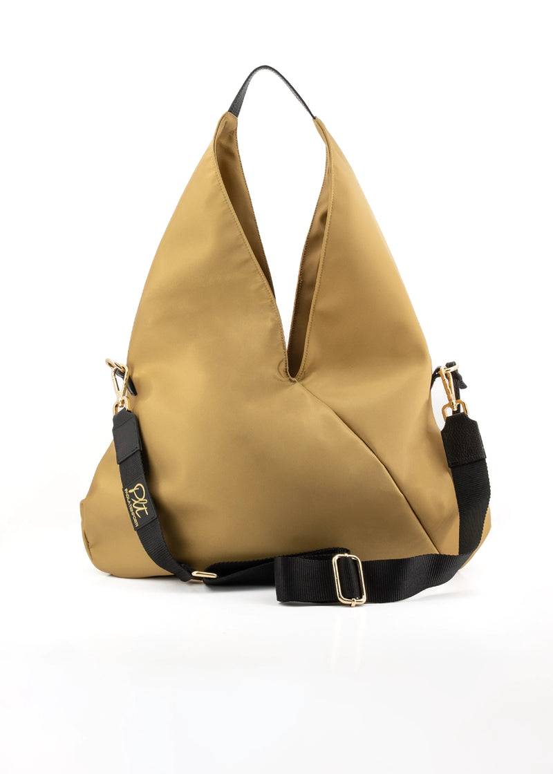 Paola T. Sacca hobo in nylon con dettagli oro Economico