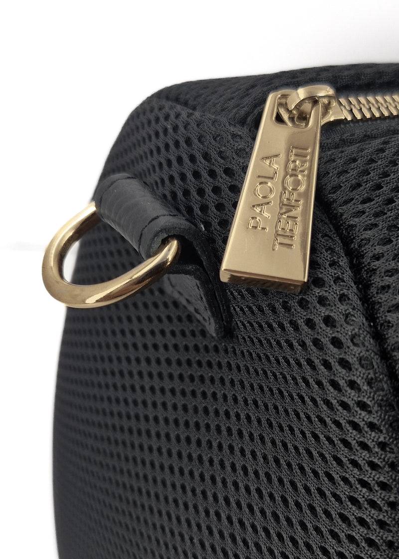 Paola T. Bauletto large in traforato con dettagli oro Saldi Di Fabbrica