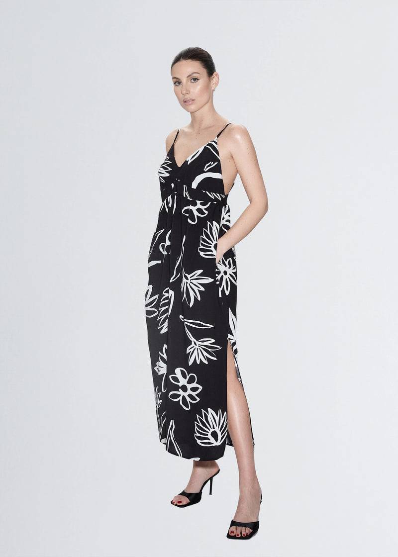 Paola T. Abito midi fantasia fiore bianco Hotsell