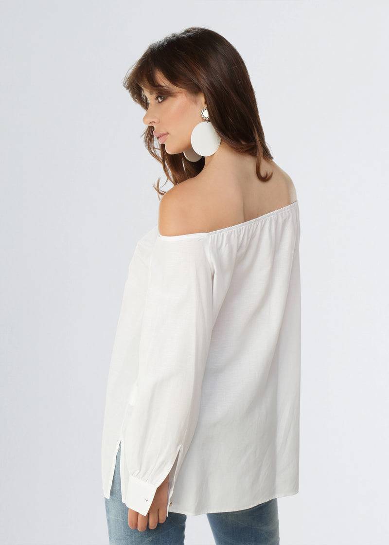 Paola T. Camicia in lino e viscosa In Vendita