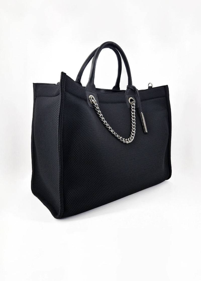 Paola T. Shopper large in traforato con dettagli argento Qualità Garantita