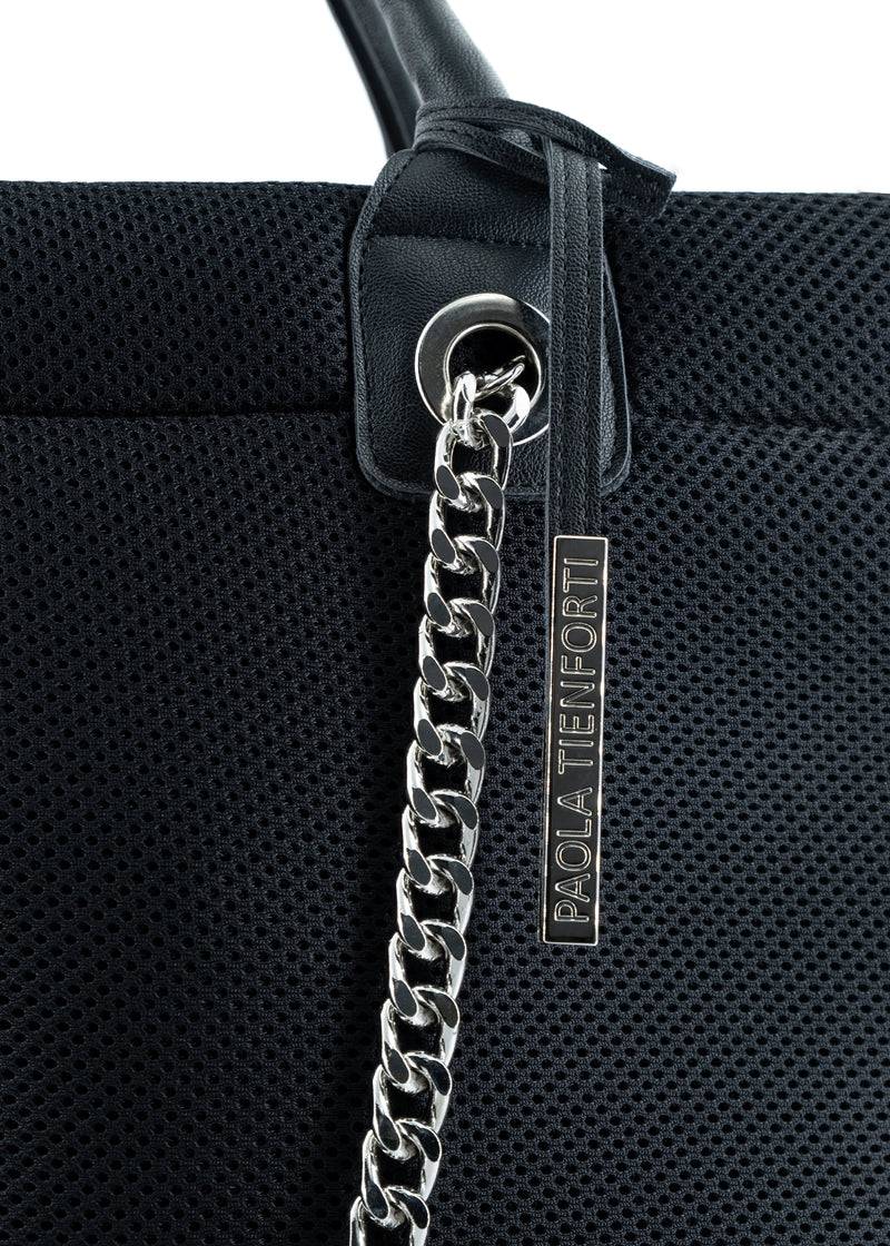 Paola T. Shopper large in traforato con dettagli argento Qualità Garantita