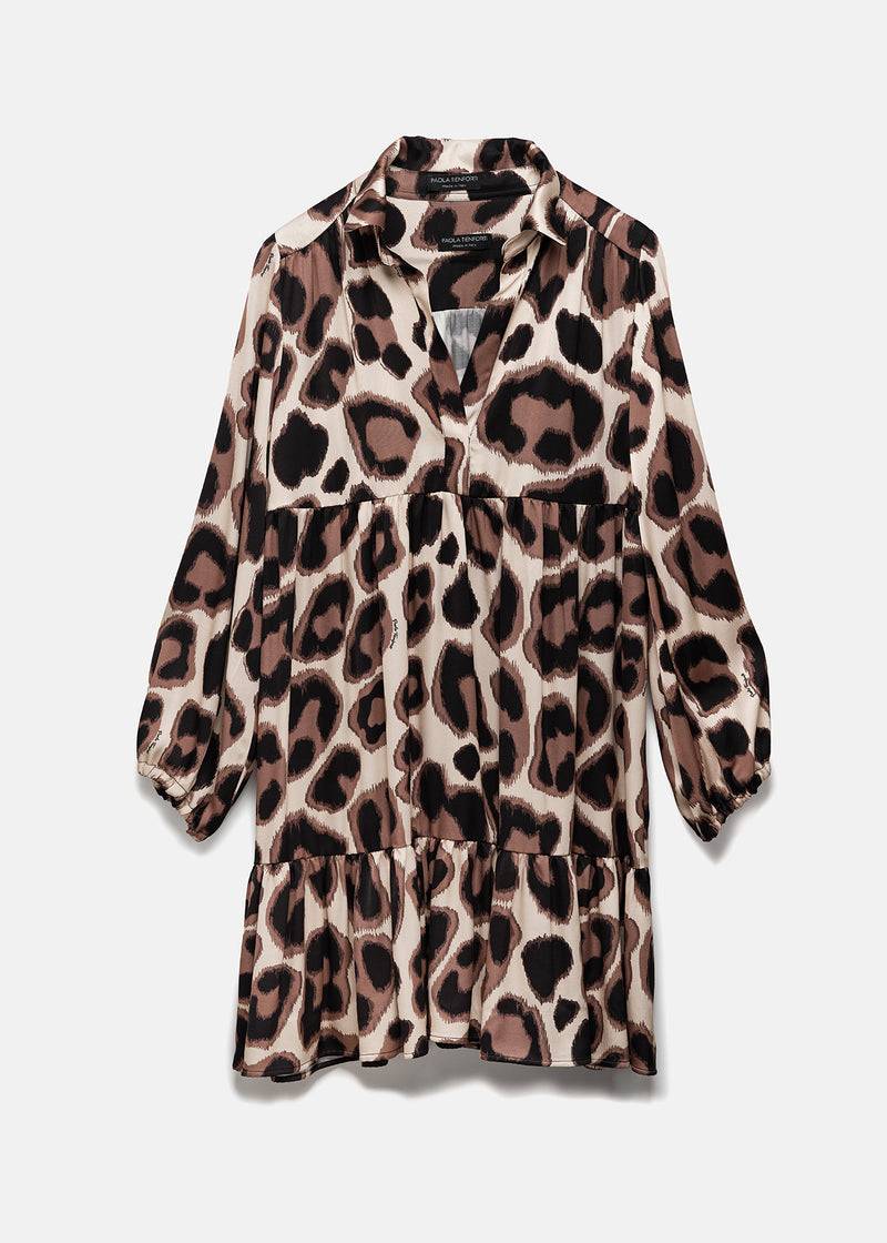 Paola T. Vestito chemisier con balza arricciata Shopping Online