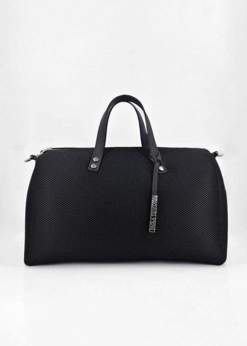 Paola T. Bauletto large in traforato con dettagli argento Outlet