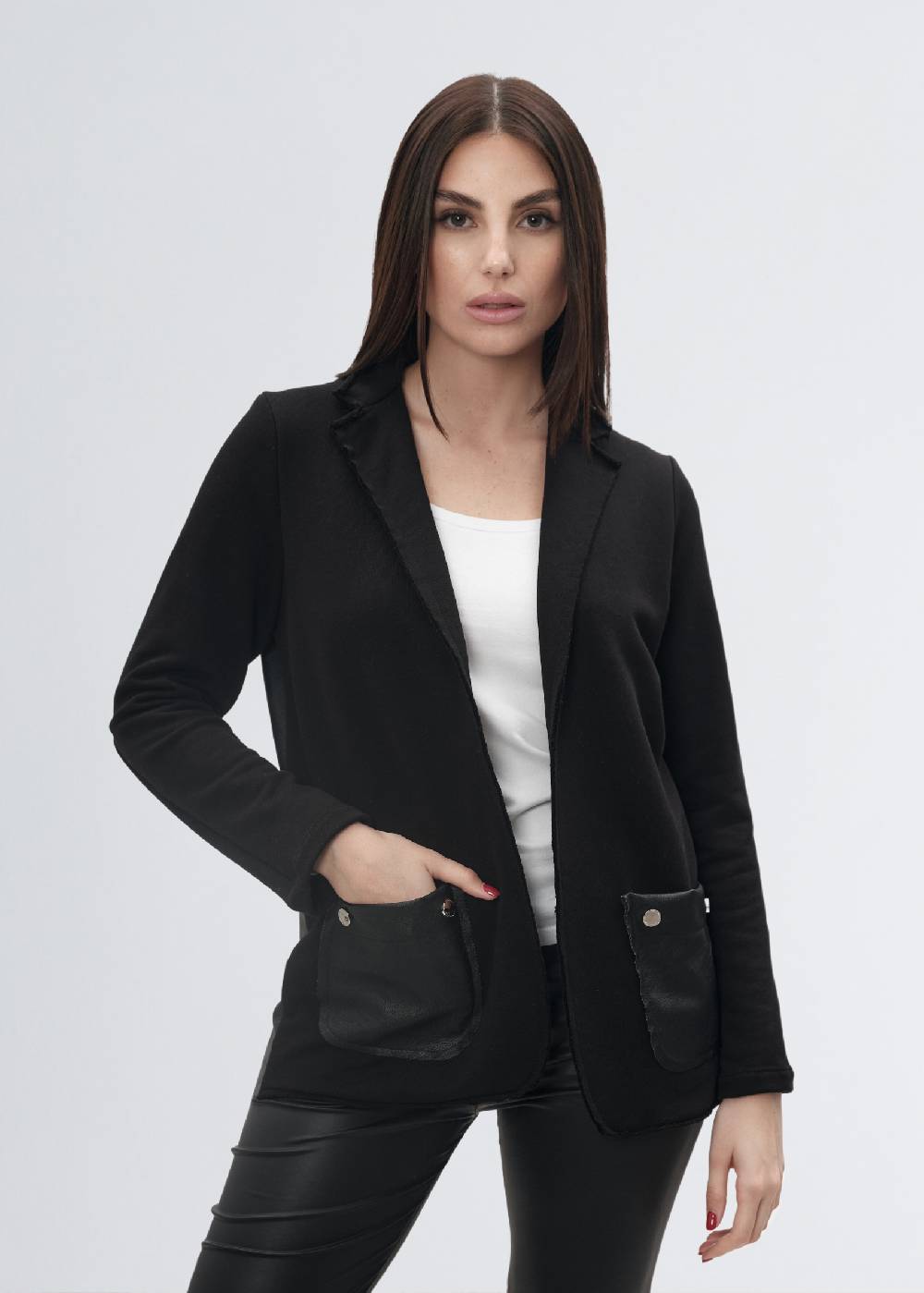 Paola T. Giacca felpa & ecopelle Offerta speciale