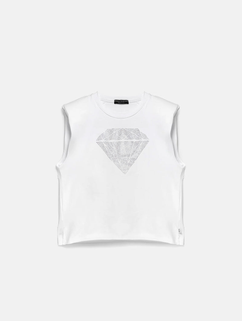 Paola T. T-shirt smanicata Diamond Offerte speciali