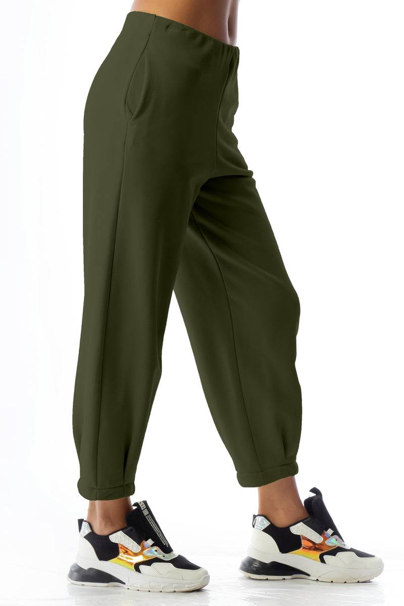 Paola T. Pantalone in cotone con pinces Qualità
