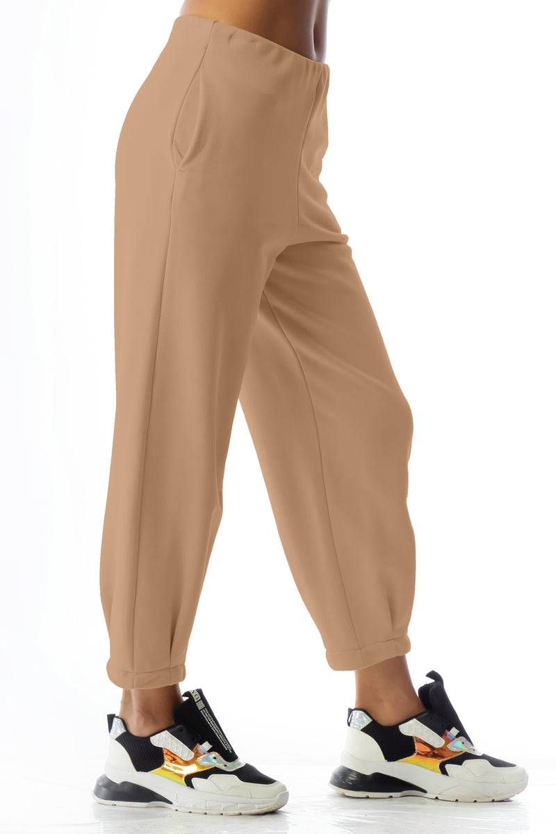 Paola T. Pantalone in cotone con pinces Vendita