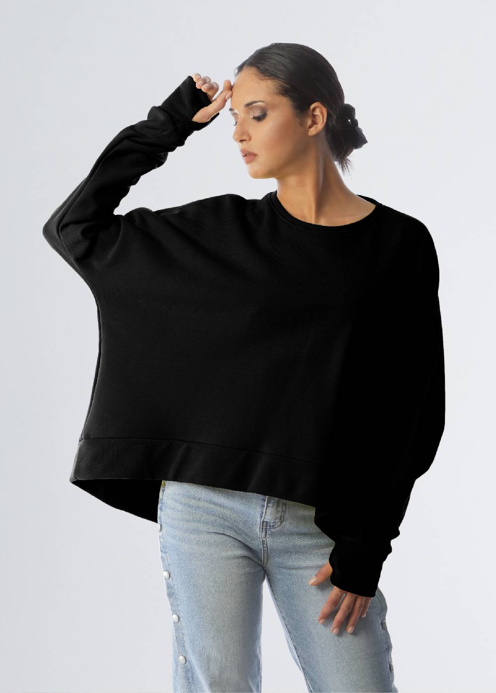 Paola T. Felpa corta in cotone stretch Online